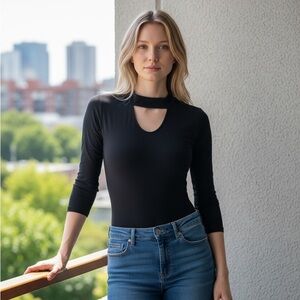 choker black bodysuit